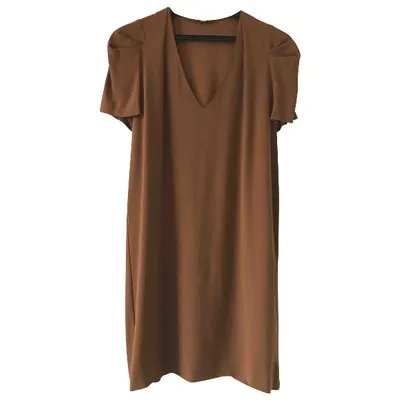 Pre-owned Vanessa Bruno Mini Dress In Camel