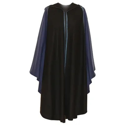 Pre-owned Versace Wool Cape In Navy