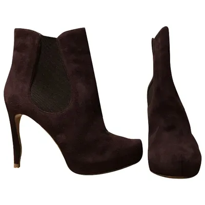 Pre-owned Nicholas Kirkwood Ankle Boots In Purple