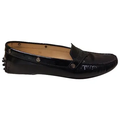 Pre-owned Tod's Flats In Black