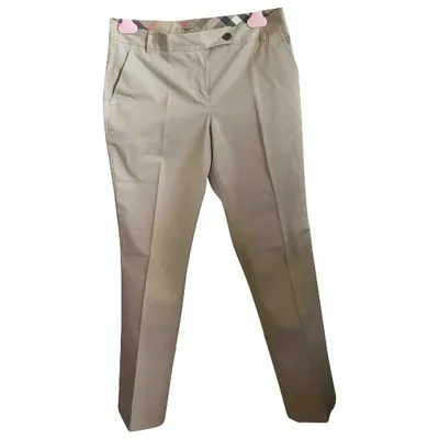 Pre-owned Burberry Straight Pants In Beige