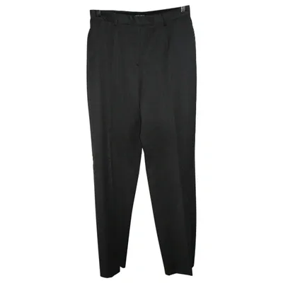 Pre-owned Giorgio Armani Wool Trousers In Grey