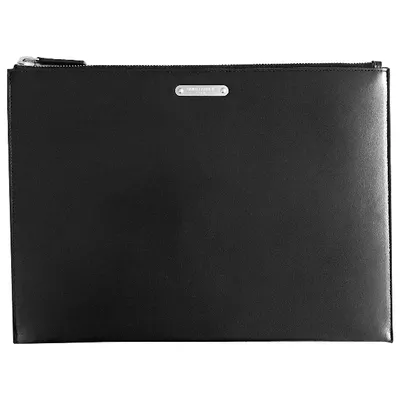 Pre-owned Saint Laurent Leather Clutch Bag In Black