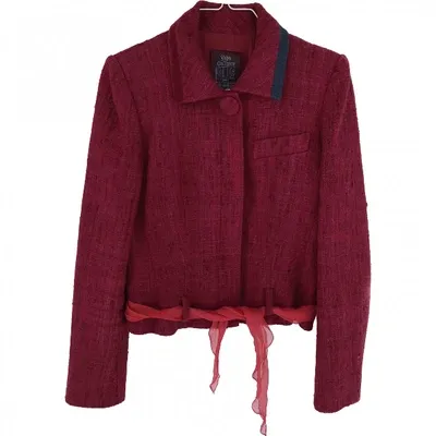 Pre-owned John Galliano Silk Jacket In Burgundy