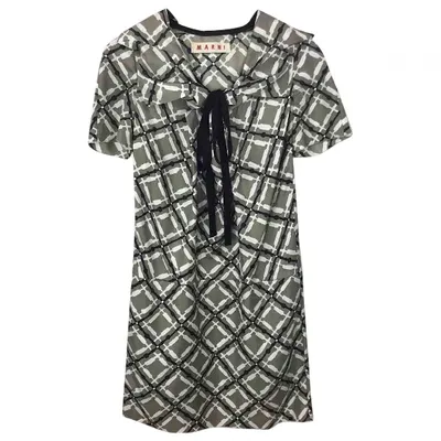 Pre-owned Marni Silk Mini Dress In Beige