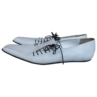 Pre-owned Robert Clergerie Leather Lace Ups In White