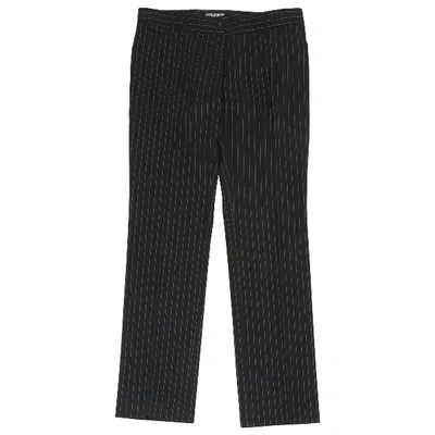 Pre-owned Dolce & Gabbana Wool Straight Pants In Black