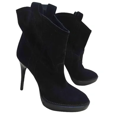 Pre-owned Burberry Ankle Boots In Black