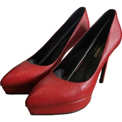 Pre-owned Saint Laurent Leather Heels In Red