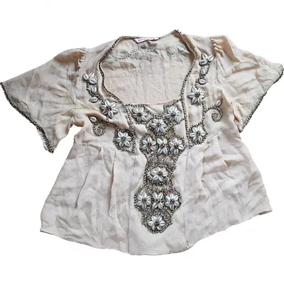 Pre-owned Matthew Williamson Silk Blouse In Beige