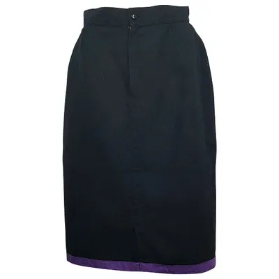 Pre-owned Versace Linen Mid-length Skirt In Black