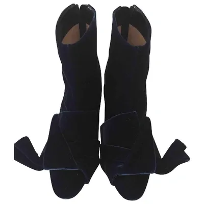 Pre-owned N°21 Velvet Ankle Boots In Blue