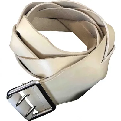 Pre-owned Balenciaga Leather Belt In Beige