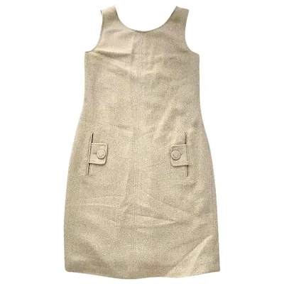 Pre-owned Versace Mid-length Dress In Beige