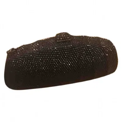 Pre-owned Elie Saab Glitter Clutch Bag In Black