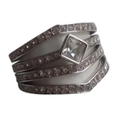 Pre-owned Swarovski Crystal Ring In Silver