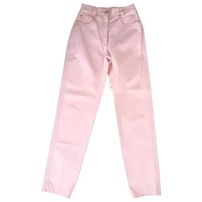 Pre-owned Versace Trousers In Pink