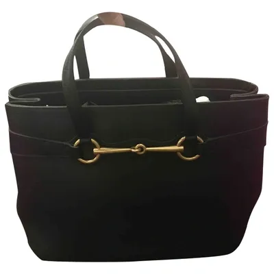 Pre-owned Gucci Leather Handbag In Black