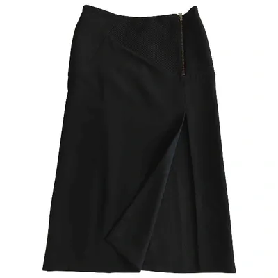 Pre-owned Versace Wool Mid-length Skirt In Black