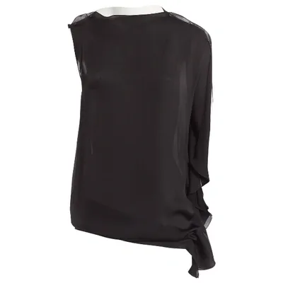 Pre-owned Lanvin Silk Mini Dress In Black