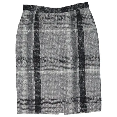 Pre-owned Valentino Wool Mid-length Skirt In Grey