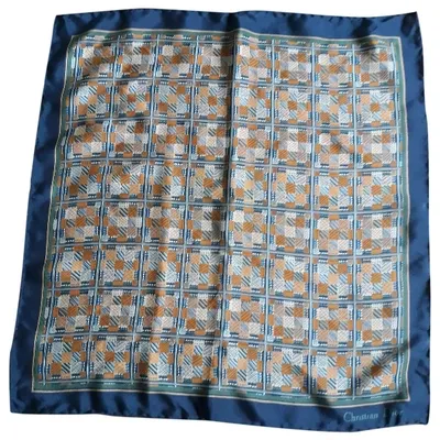 Pre-owned Dior Silk Handkerchief In Navy