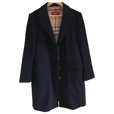 Pre-owned Burberry Wool Coat In Black