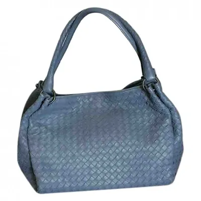 Pre-owned Bottega Veneta Leather Handbag In Blue