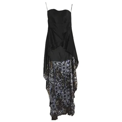 Pre-owned Philipp Plein Silk Maxi Dress In Black