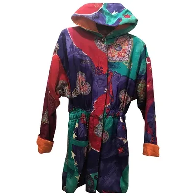 Pre-owned Versace Silk Parka In Multicolour