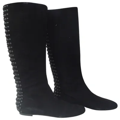 Pre-owned Giuseppe Zanotti Leather Riding Boots In Black