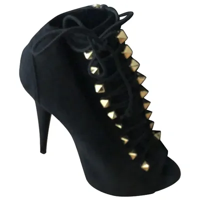 Pre-owned Giuseppe Zanotti Open Toe Boots In Black