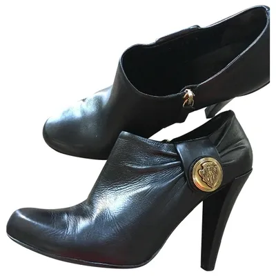 Pre-owned Gucci Leather Ankle Boots In Black