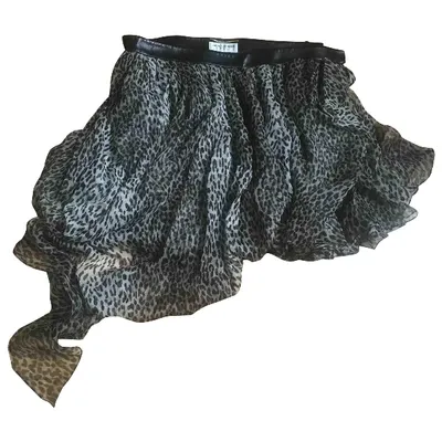 Pre-owned Saint Laurent Silk Mini Skirt In Black