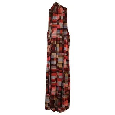 Pre-owned Bcbg Max Azria Silk Mid-length Dress In Multicolour