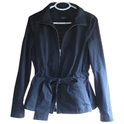 Pre-owned Max Mara Biker Jacket In Navy