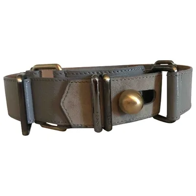 Pre-owned Fendi Leather Belt In Grey