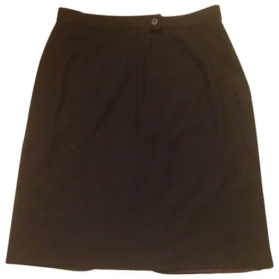 Pre-owned Max Mara Wool Mid-length Skirt In Black