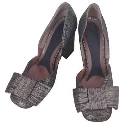 Pre-owned Marni Cloth Heels In Silver