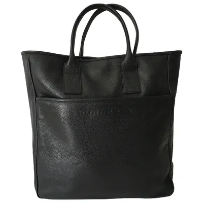 Pre-owned Burberry Leather Tote In Black