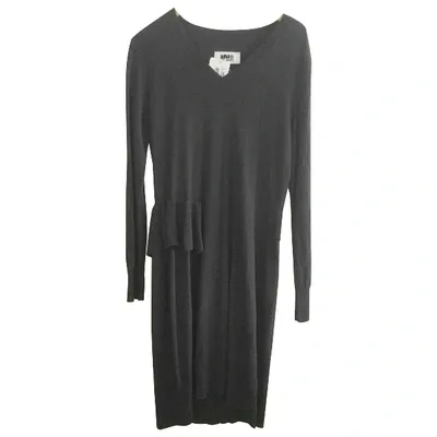 Pre-owned Mm6 Maison Margiela Wool Maxi Dress In Grey