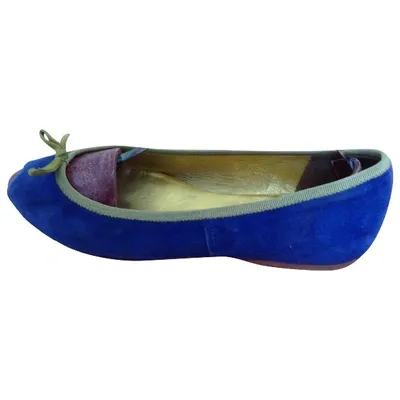 Pre-owned Prada Ballet Flats In Blue