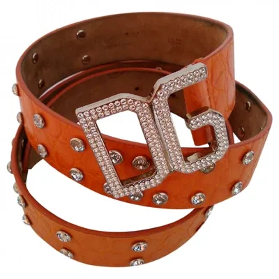 Pre-owned Dolce & Gabbana Leather Belt In Orange