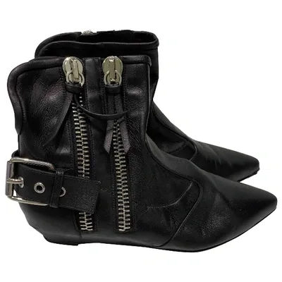 Pre-owned Giuseppe Zanotti Leather Ankle Boots In Black