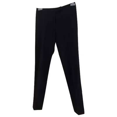 Pre-owned Lanvin Wool Trousers In Black