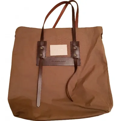 Pre-owned Burberry Cloth Handbag In Brown