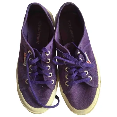 Pre-owned Superga Cloth Trainers In Purple