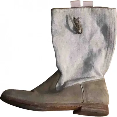 Pre-owned Ndc Western Boots In Beige