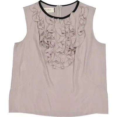 Pre-owned Marni Silk Top In Grey