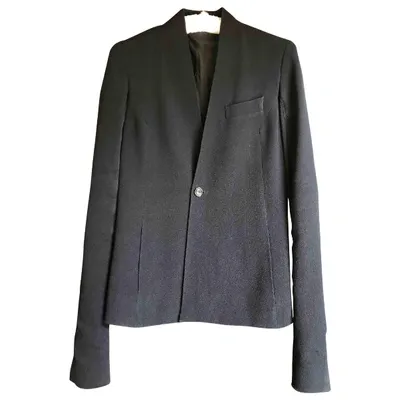 Pre-owned Rick Owens Silk Jacket In Black